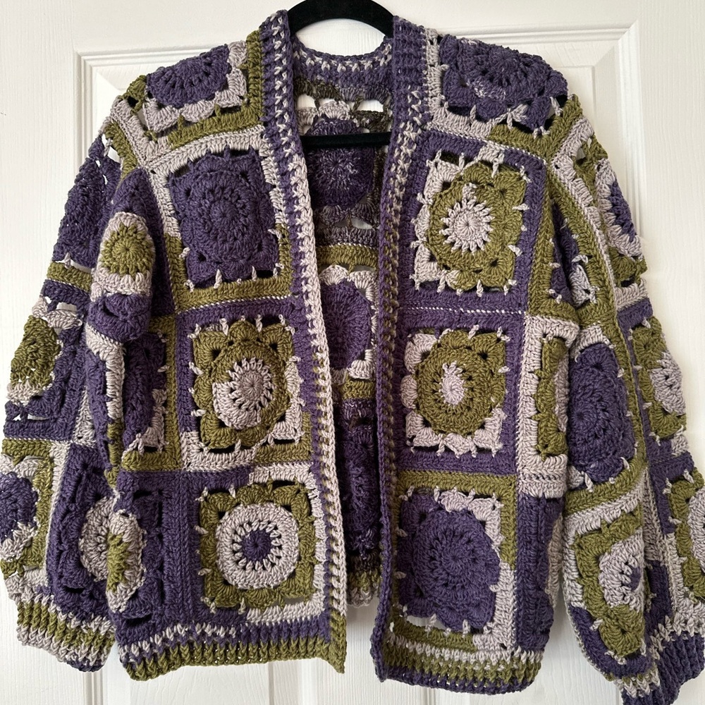 Crochet Patchwork Cardigan - Picture 1 of 5